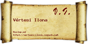 Vértesi Ilona névjegykártya